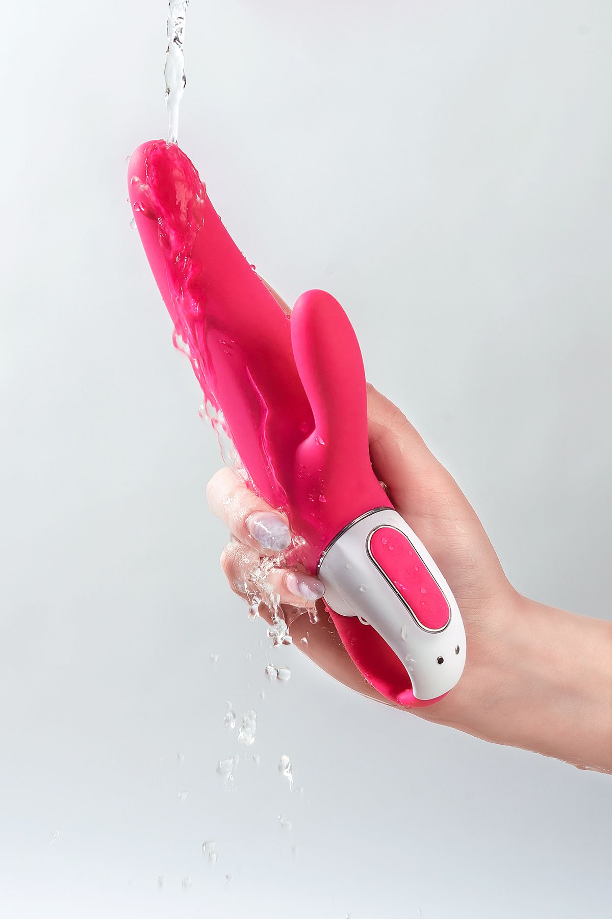 Satisfyer Vibratör Vibes MrGerçekçi Olmayan . Tavşan, Silikon, Kırmızı, 22,1 cm.