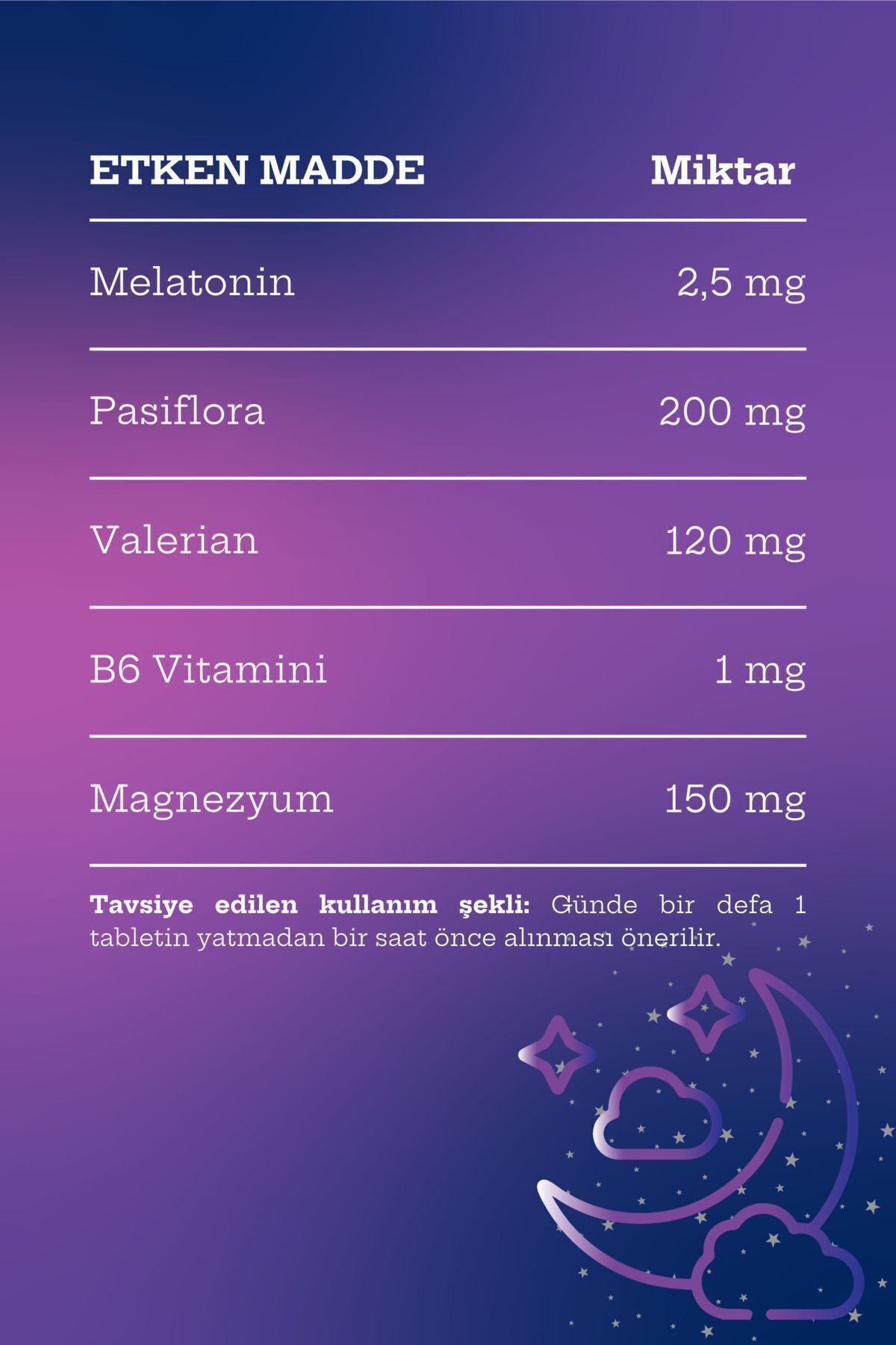 Pasivalem Melatonin (MELATONİN, PASİFLORA, VALERİAN, B6, MAGNEZYUM) 20 Tablet