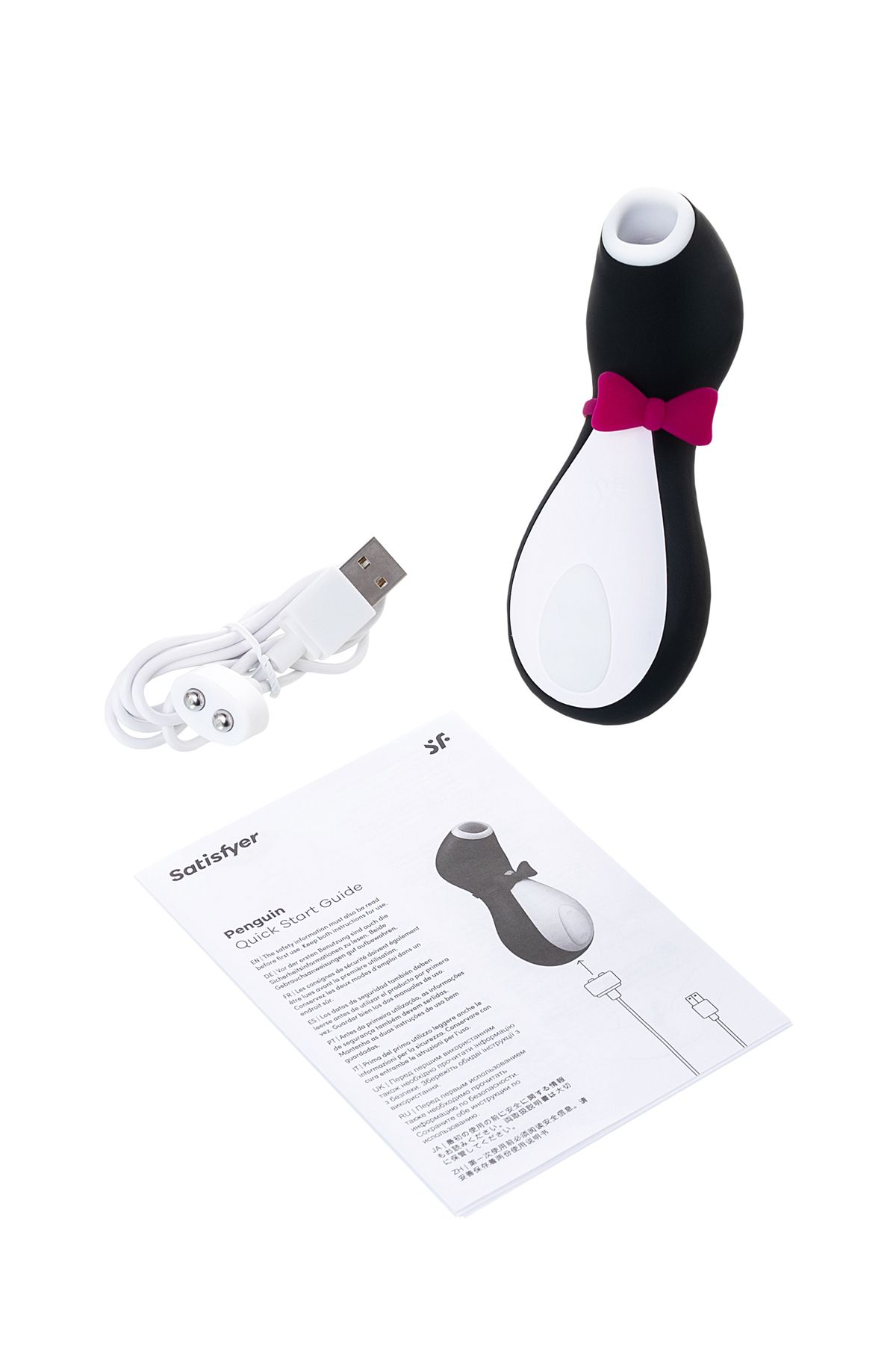 Satisfyer Penguin vakum dalgası temassız klitoris stimülatörü, silikon, siyah, 11,5 cm.