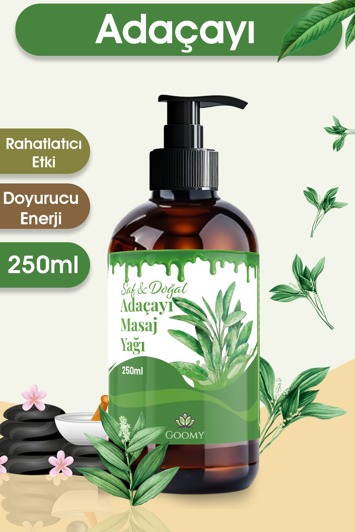 GOOMY Doğal Adaçayı YağıMasaj Yağı Aromaterap...