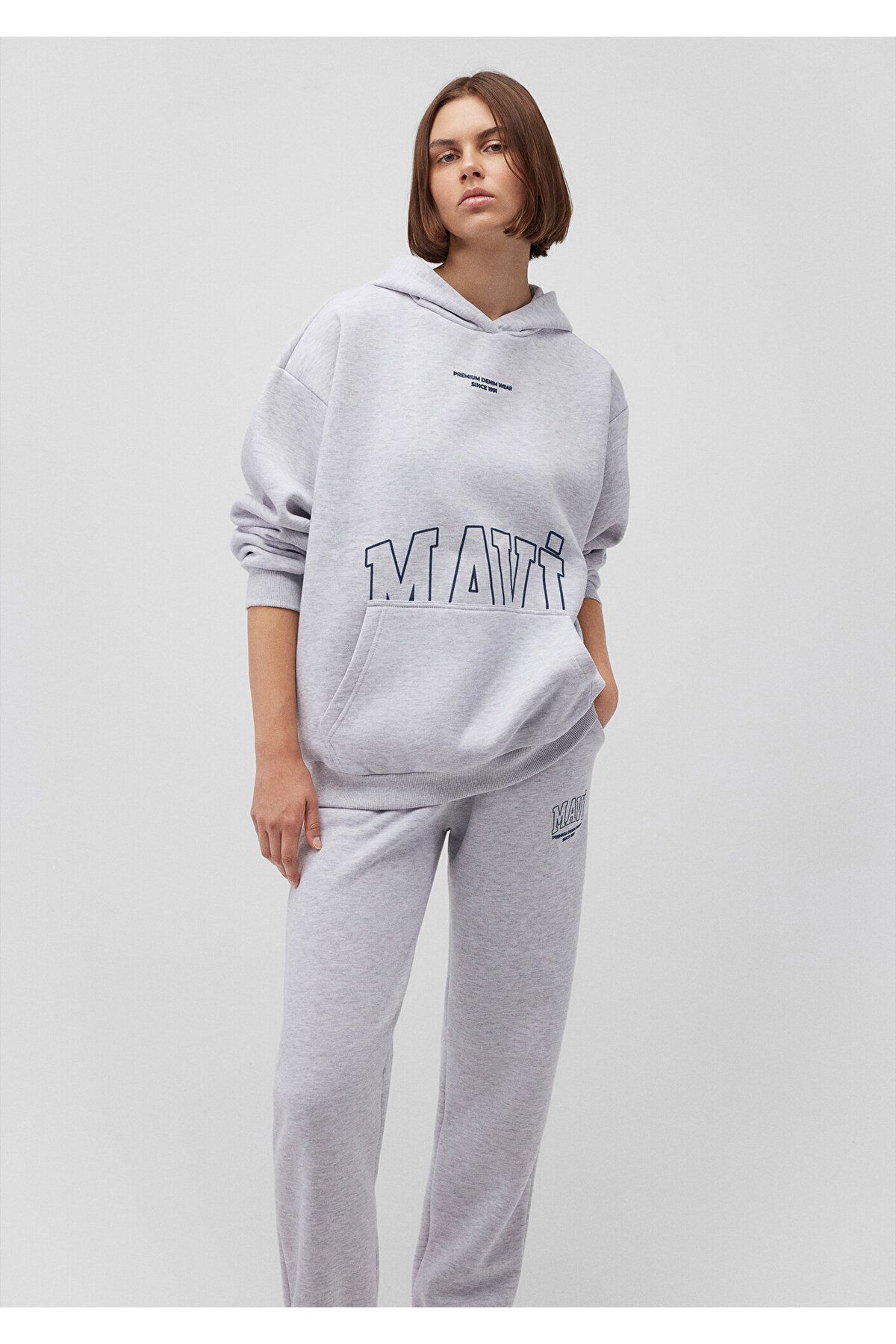 Mavi Logo Baskılı GriSweatshirt 1s10149-85438