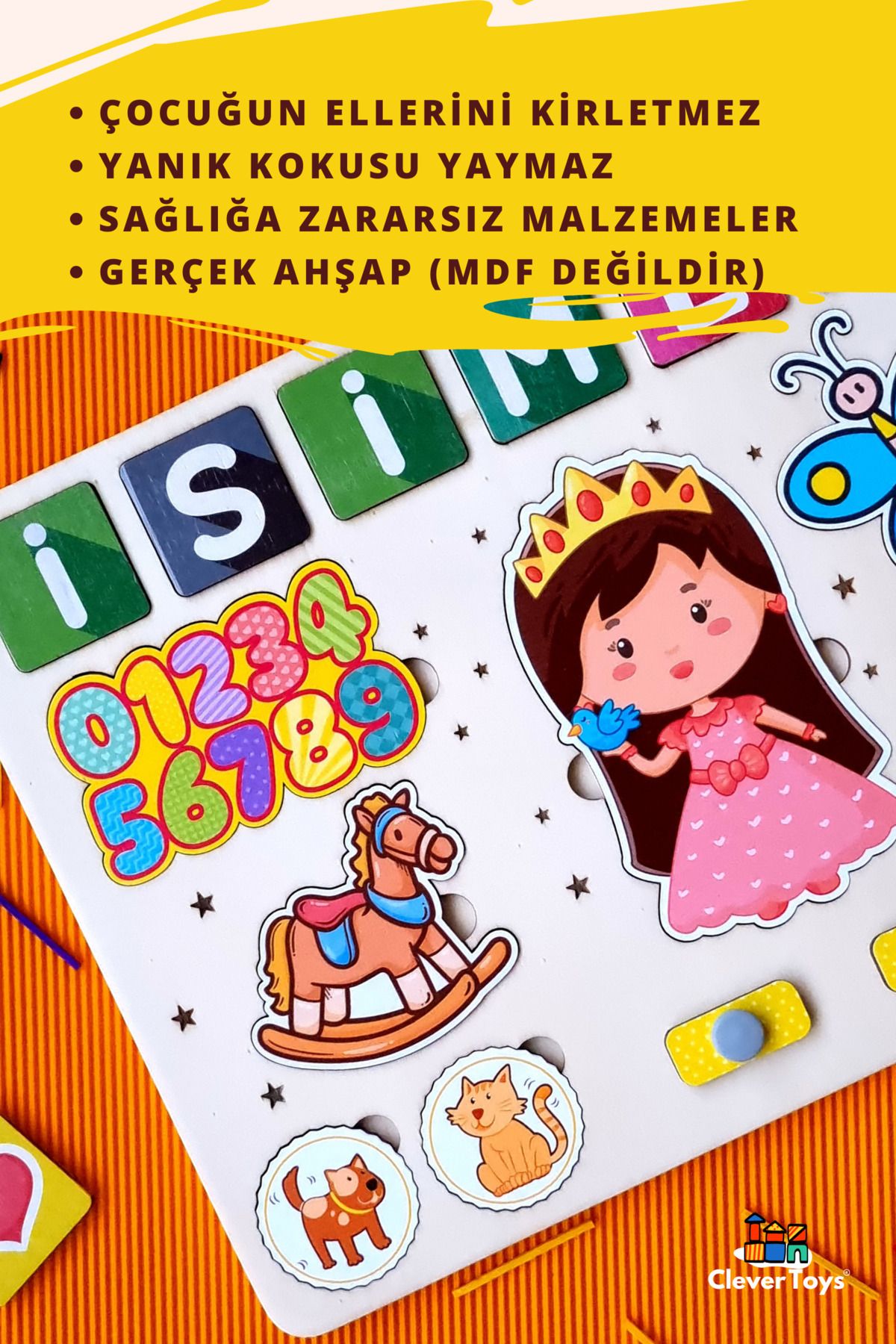 Kız çocuk Eğitici Oyuncak Kişiselleştirilebilir. Montessori Tak Çıkar Ahşap Puzzle Yapboz