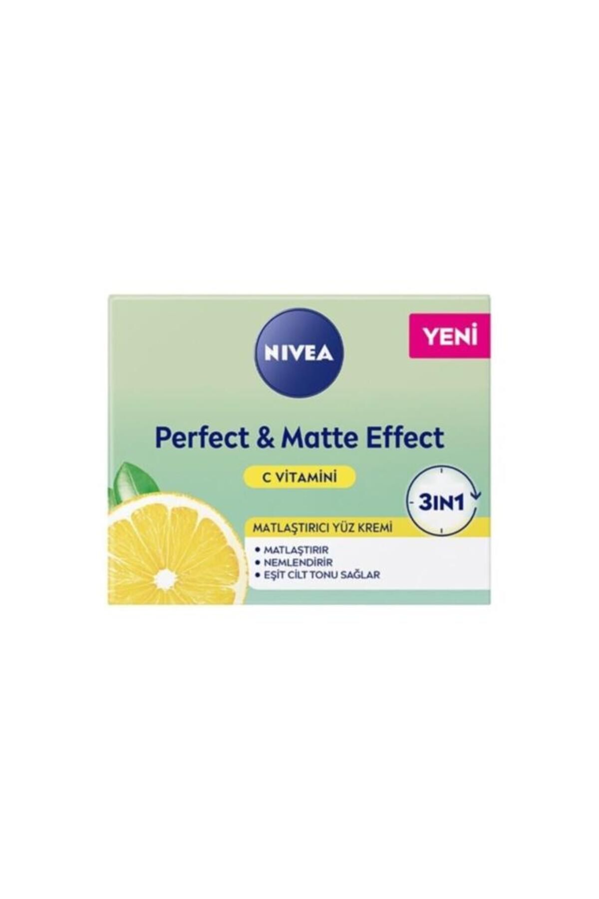 Perfect&matte Matlaştırıcı Gündüz Yüz Bakım Kremi 50ml, C Vitamini, Eşit Cilt Tonu, Nemlendirici