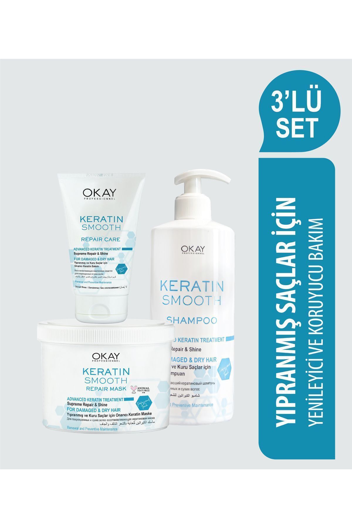 OKAYPROFESSIONNEL KERATINSMOOTH 'LÜ BAKIM SET...