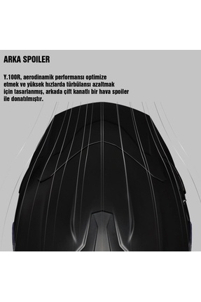 Y.100R FULLBLACK MAT SİYAH KASK Image 7