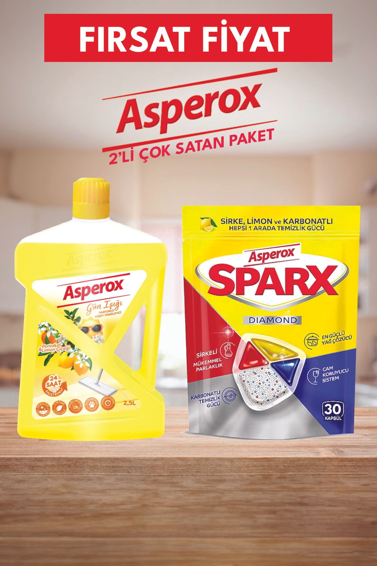 ASPEROX sparx 30'lu TabletAsperox yüzey temiz...