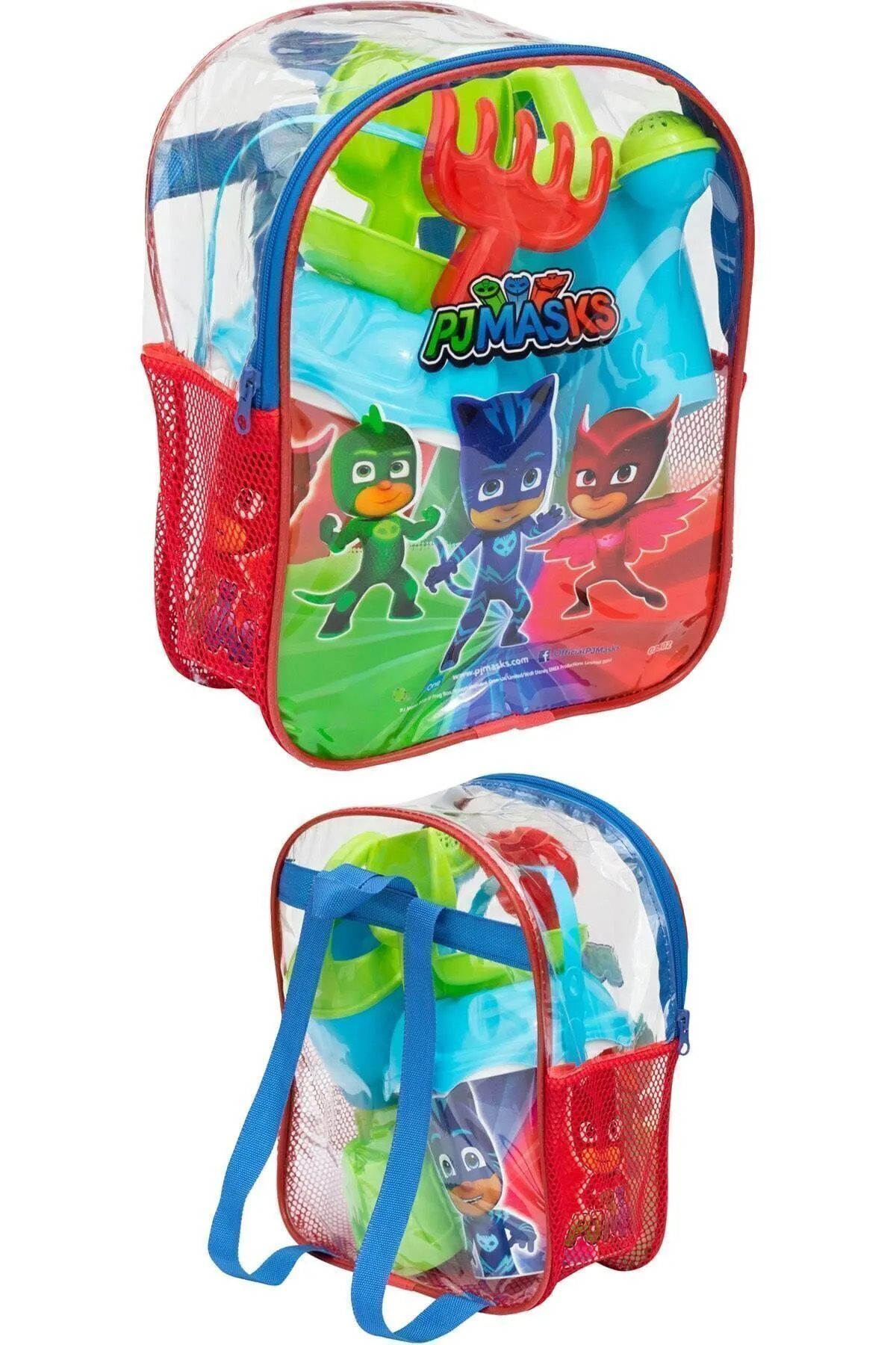 Sırt Çantalı 8 Parça Pj Masks Plaj Deniz Kum Kovası Kova Seti Pijamaskeliler Oyuncak 03502