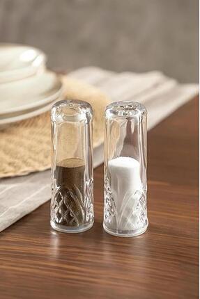 Melony 2'li Kristal Kesim Cam Tuzluk Biberlik Seti - 11 cm Image 3