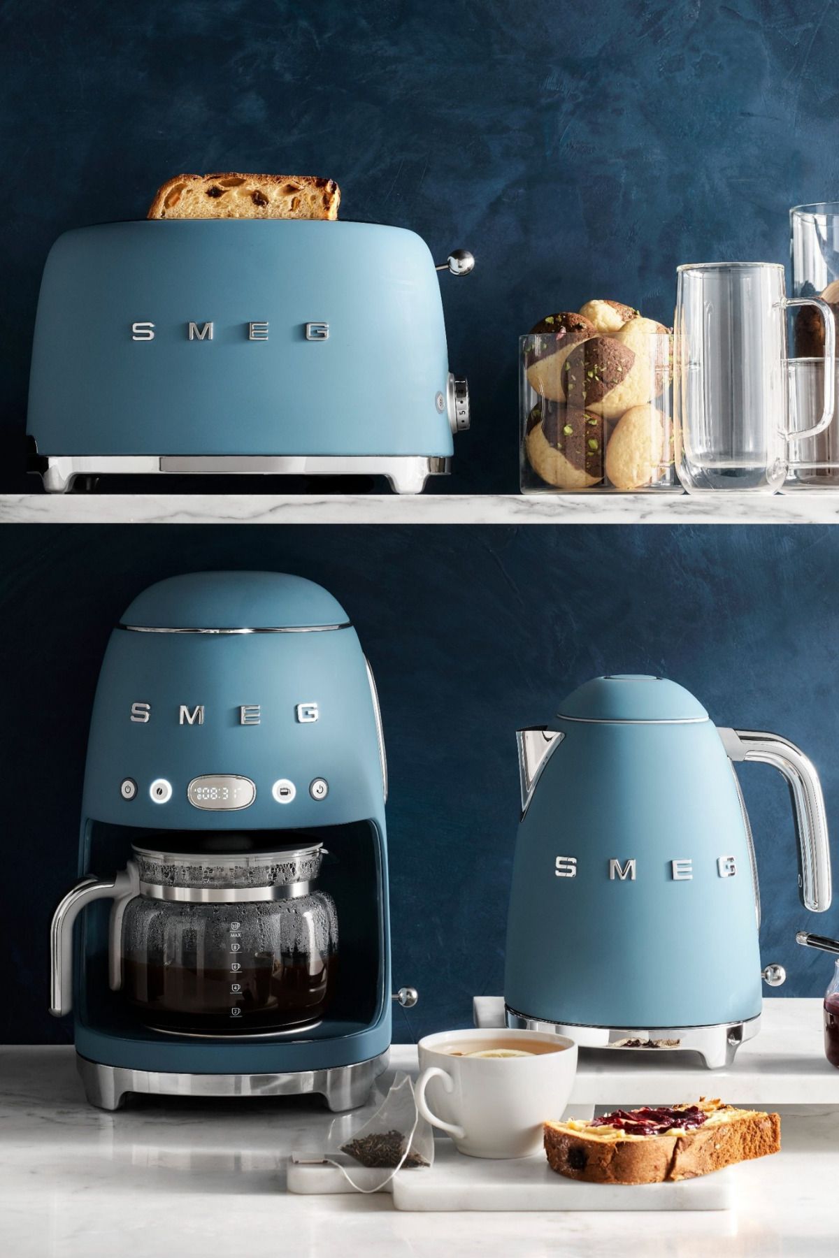 SmegMat Storm Blue® ÖzelSeri Kettle & 1x2 Ekm...