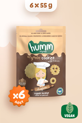 Organik Chefline Tahinli Pekmezli Vegan Kurabiye 55g X 6 Adet Image 0