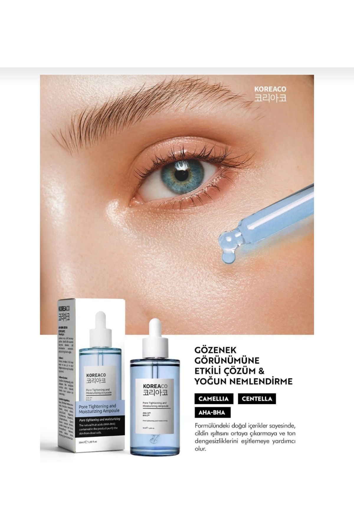 KoreaCo Aha & Bha Canlandırıcı & Gözenek Sıkılaştırıcı Ve Nemlendirici (AHA%10-BHA%2) Serum