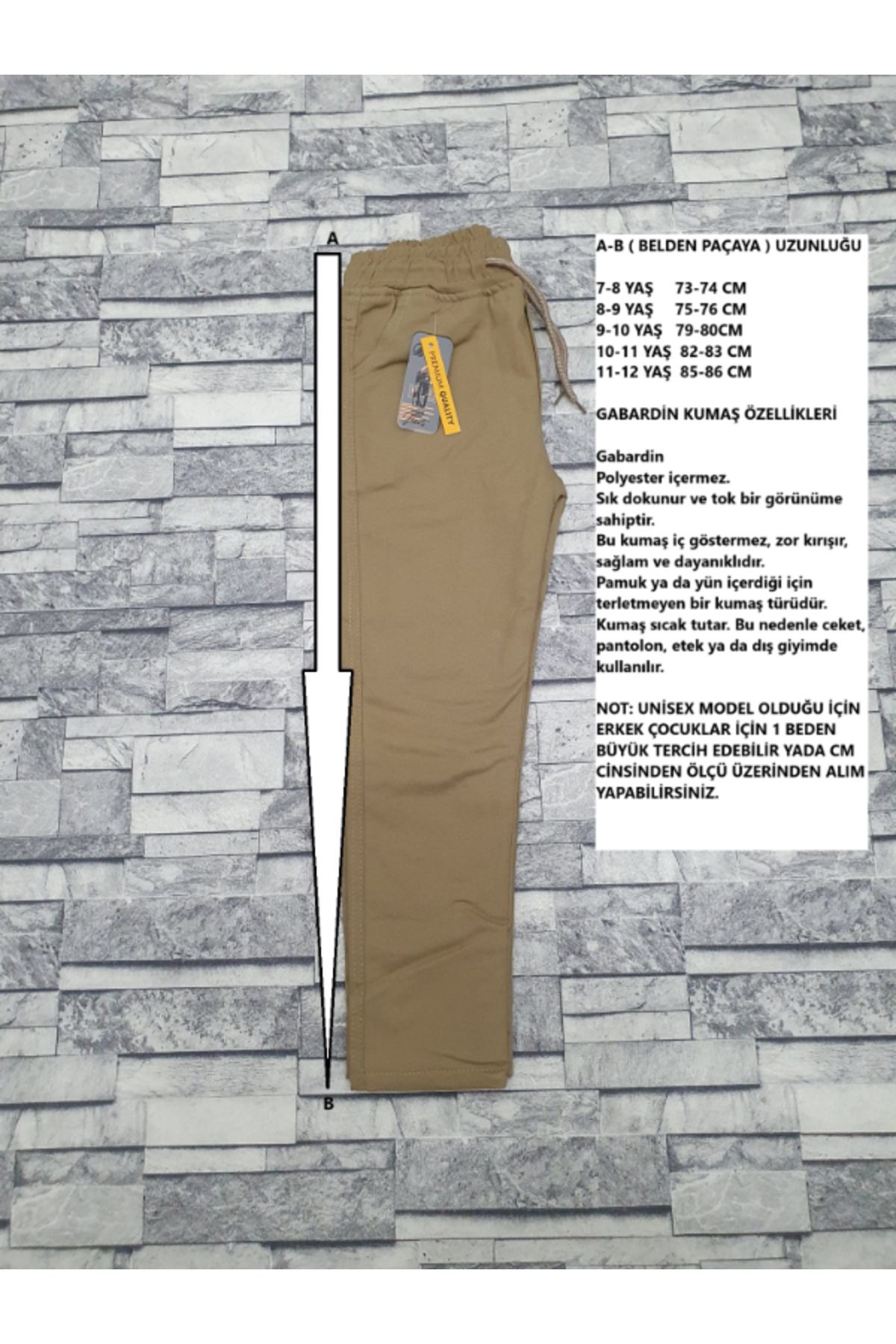 Kışlık Okul Pantolonu İçi Polarlı ( welsoft ) %95 Pamuklu Likralı  Kız/Erkek Unisex Premium Quality