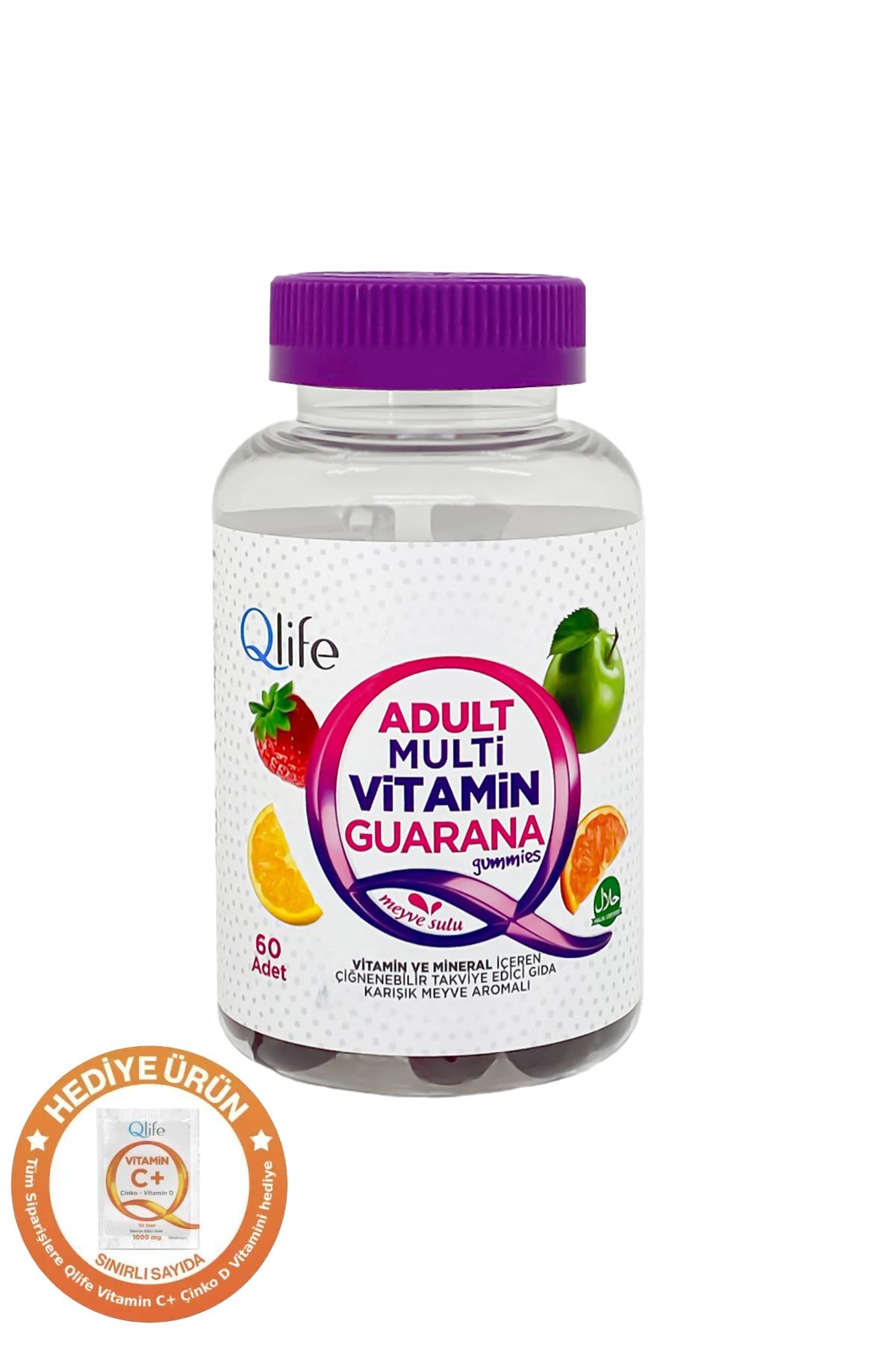 Adult Multivitamin Guarana Gummies Çiğnenebilir 60 Adet