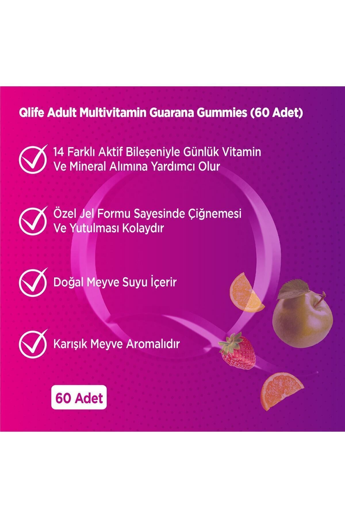 Adult Multivitamin Guarana Gummies Çiğnenebilir 60 Adet