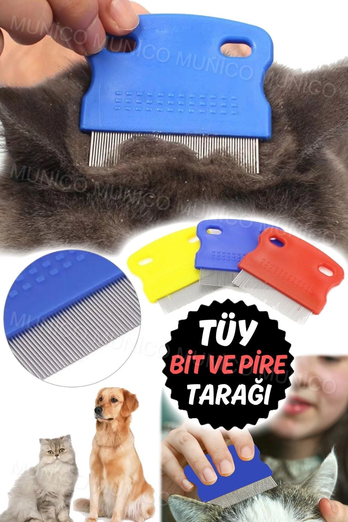 Mucuks Köpek ve Kedi PireÇıkarma Tarak Profes...