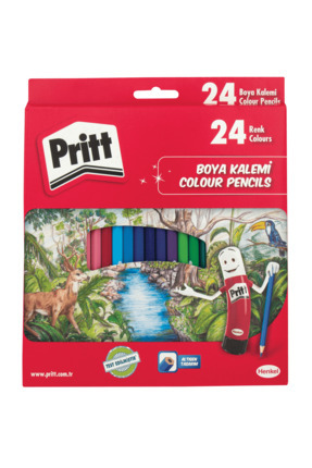 Pritt 24'lü Uzun Kuru Boya Kalemi Seti | Canlı Ve Kalıcı Renkler Image 0