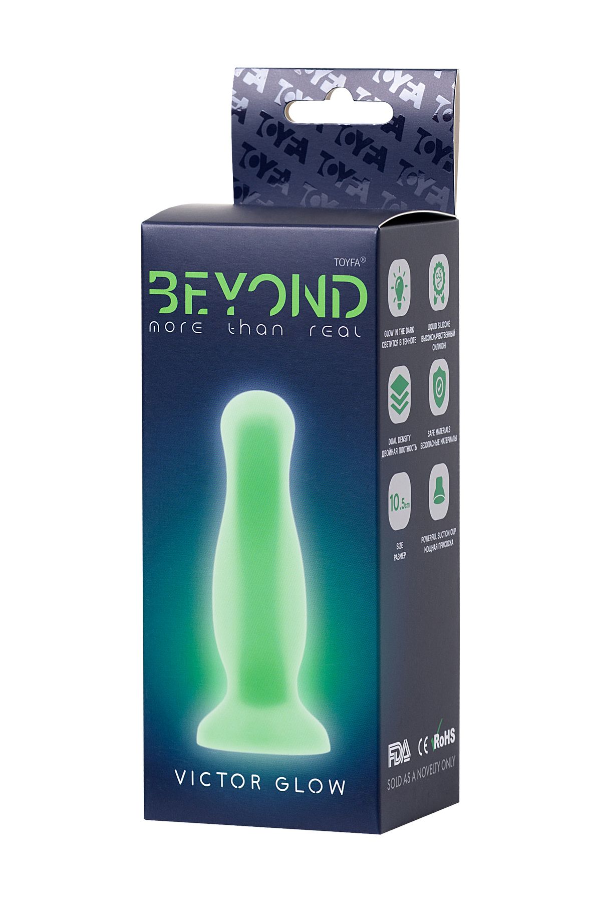 Beyond by Toyfa Victor Glow Karanlıkta Parlayan Anal Plug, Silikon, Şeffaf, 10 cm