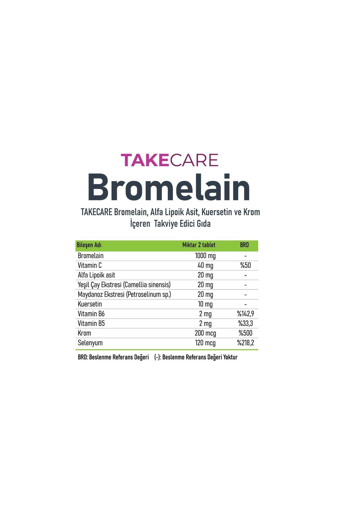 Bromelain, Alfa Lipoik Asit, Kuersetin Ve Krom Içeren Takviye Edici Gıda 30 Tablet