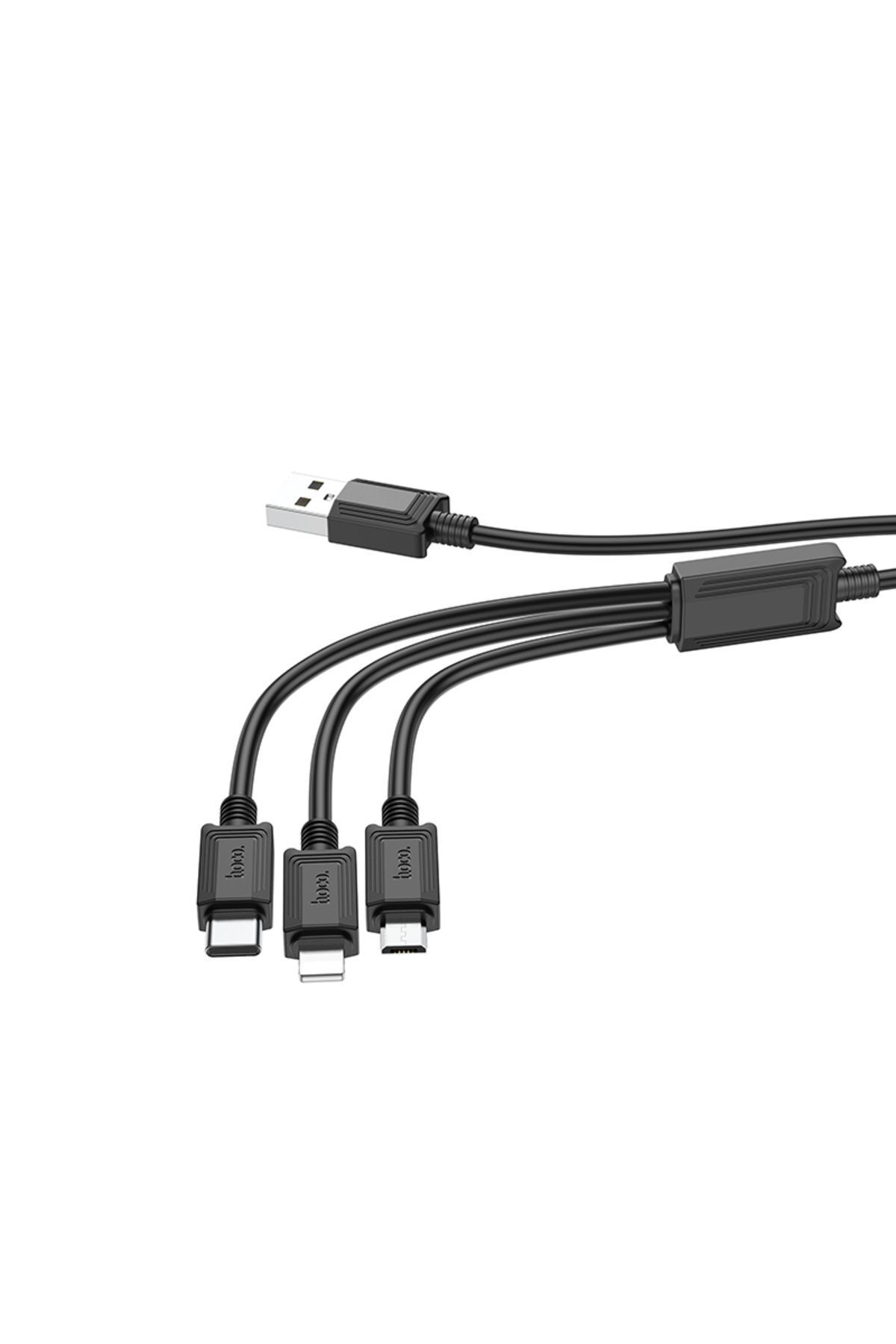 X74 3 in 1 Hızlı Şarj Kablosu - USB to Lightning / Micro-USB / Type-C - Premium Product