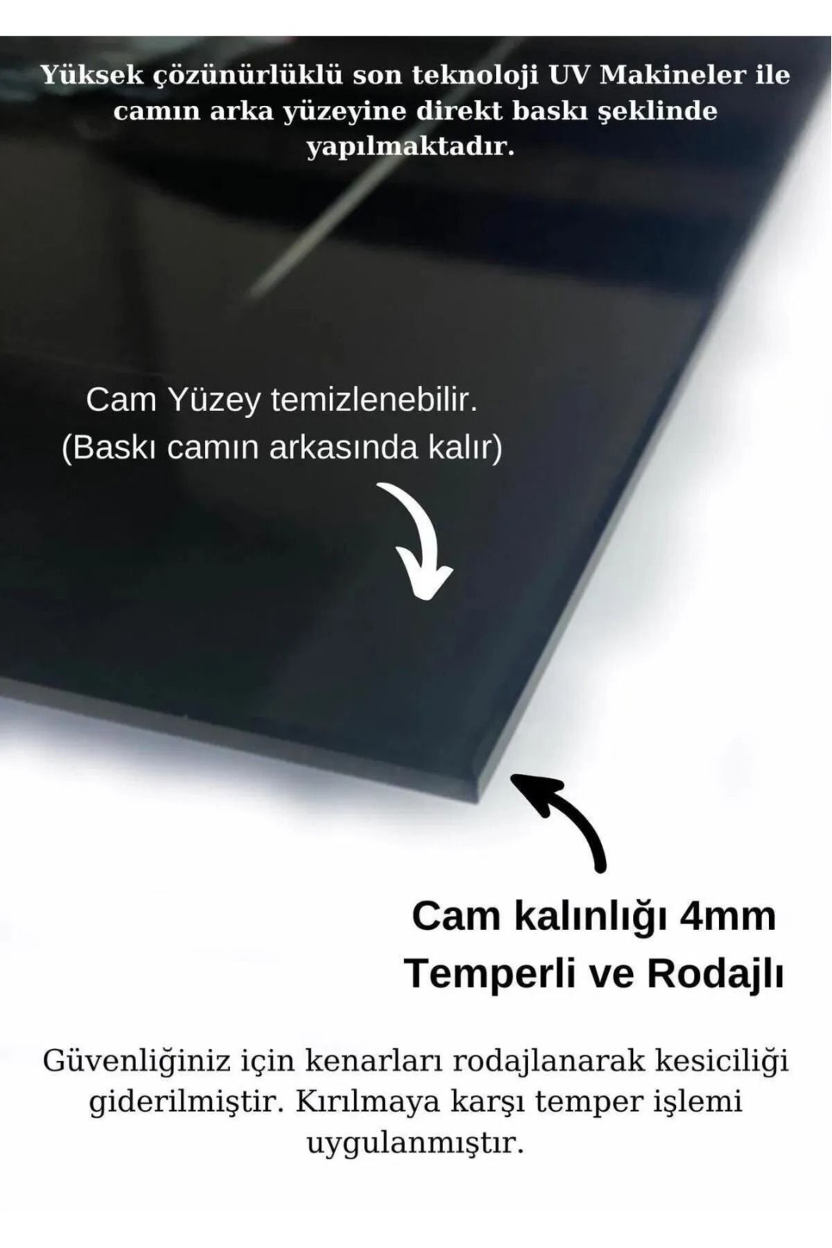 Beyaz Eyfel Kulesi Manzara, 4 mm Temperli Kırılmaz Cam Tablo