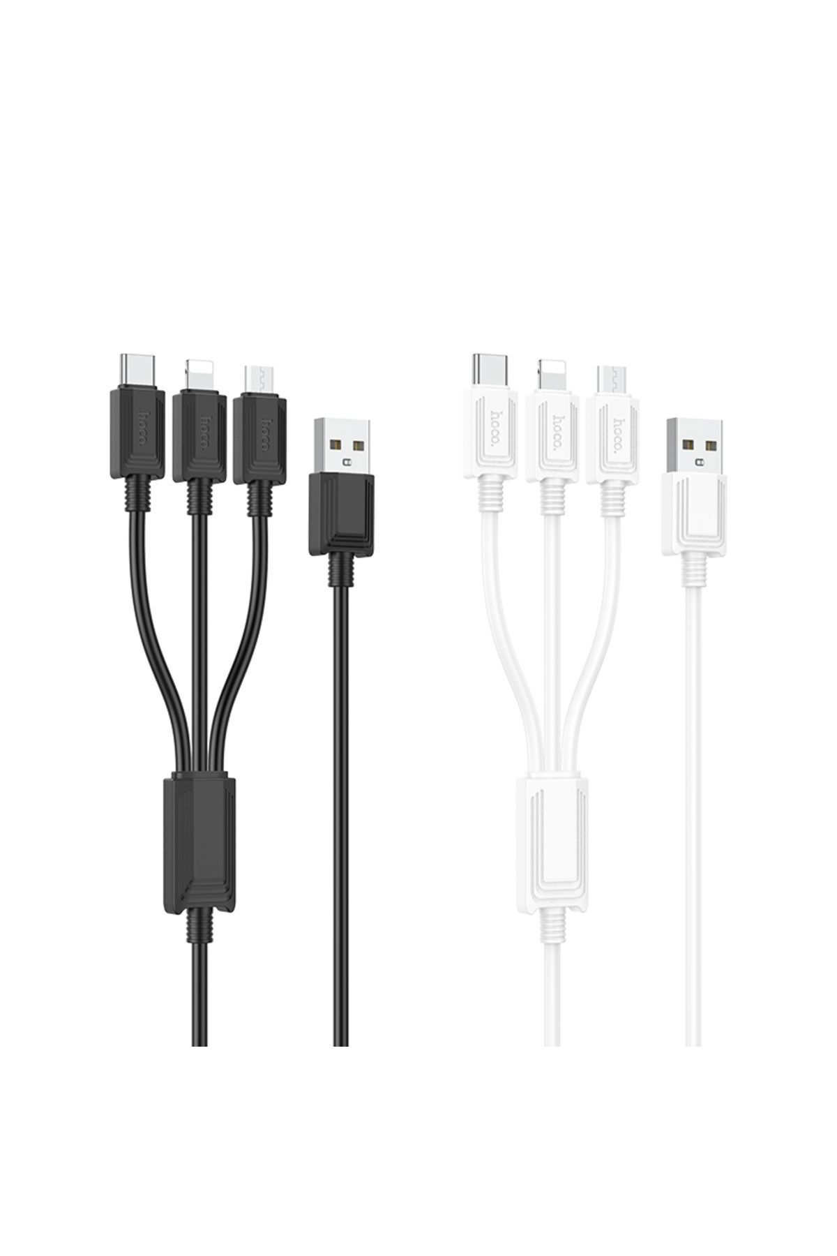 X74 3 in 1 Hızlı Şarj Kablosu - USB to Lightning / Micro-USB / Type-C - Premium Product