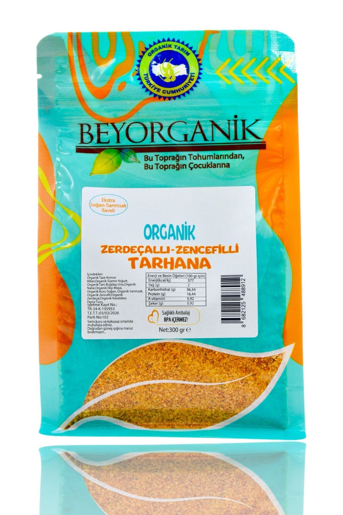 Organik Zerdeçallı-Zencefilli Tarhana 300gr (EKSTRA SOĞAN-SARIMSAK İLAVELİ)