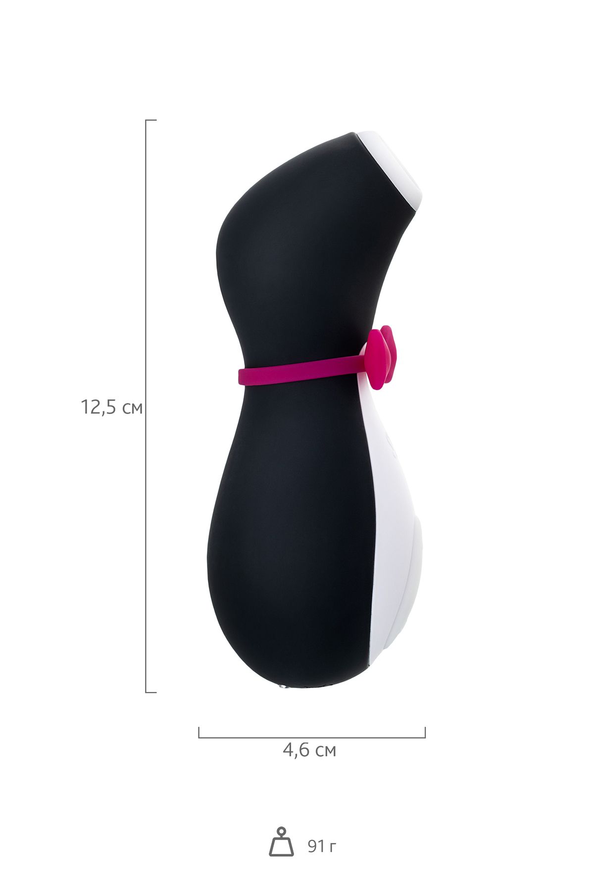 Satisfyer Penguin vakum dalgası temassız klitoris stimülatörü, silikon, siyah, 11,5 cm.