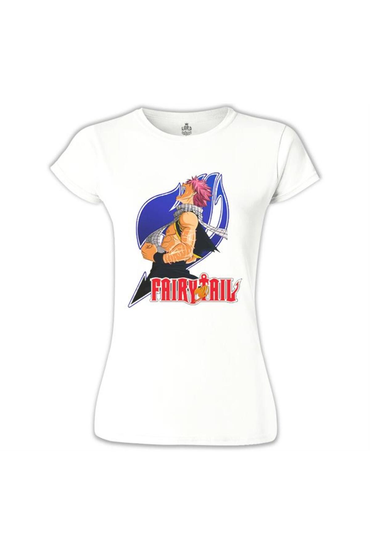 Lord T-ShirtFairy Tail -Natsu Beyaz Kadın Tsh...