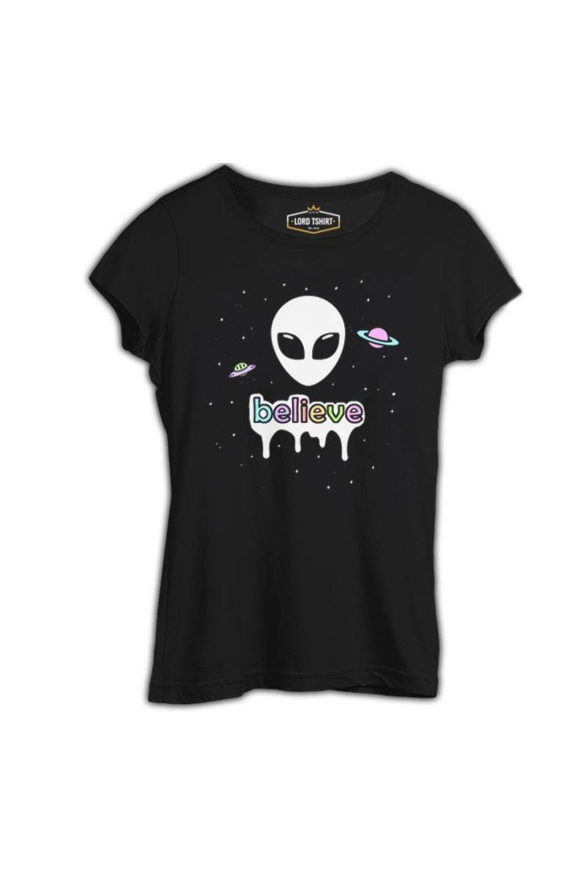 Lord T-ShirtAlien - BelieveIn Planets Siyah K...