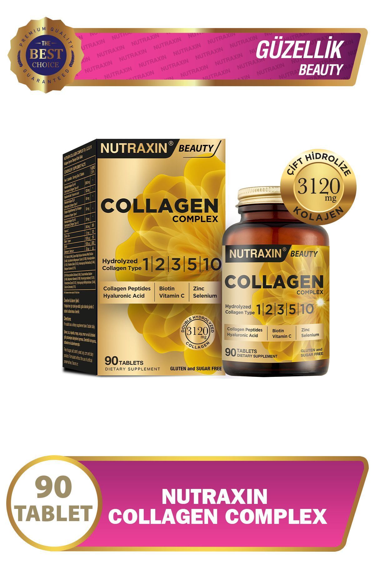 NutraxinCollagen BeautyComplex 90 Tbl - Hidro...