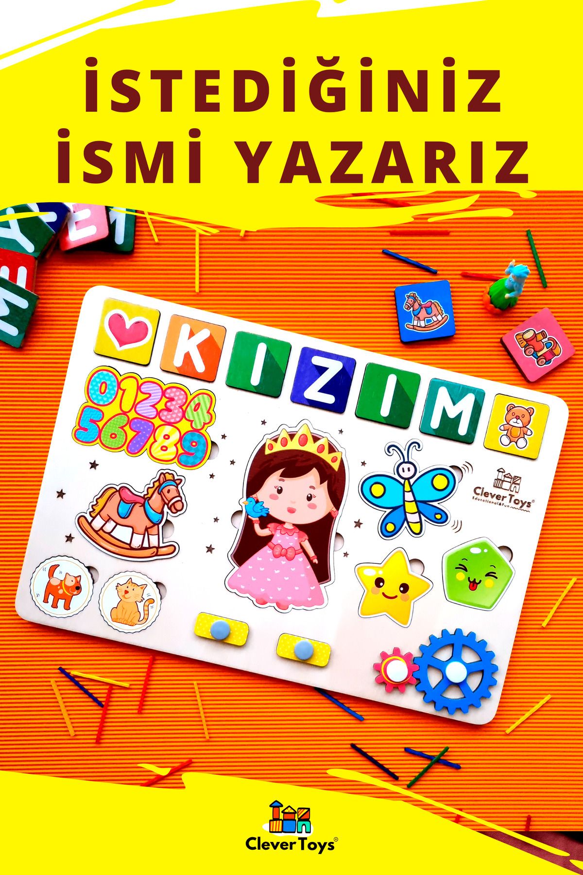 Kız çocuk Eğitici Oyuncak Kişiselleştirilebilir. Montessori Tak Çıkar Ahşap Puzzle Yapboz