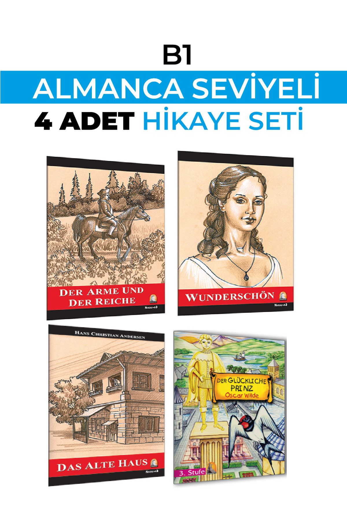 ALMANCA HİKAYE B1 SEVİYESİ 4 LÜ SET (KARAKOT OKUMALIDIR)