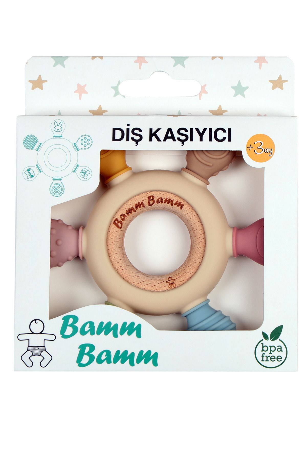 Silikon Bebek Diş Kaşıyıcı Hafif ve Rahat Kavranır