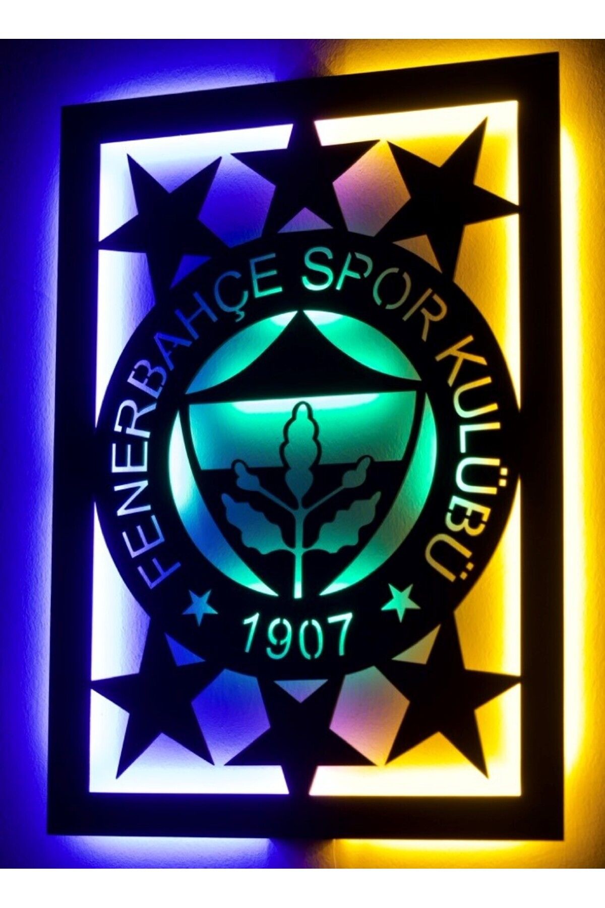 özgün sanat Led ışıklıFenerbahçe ahşap duvar...