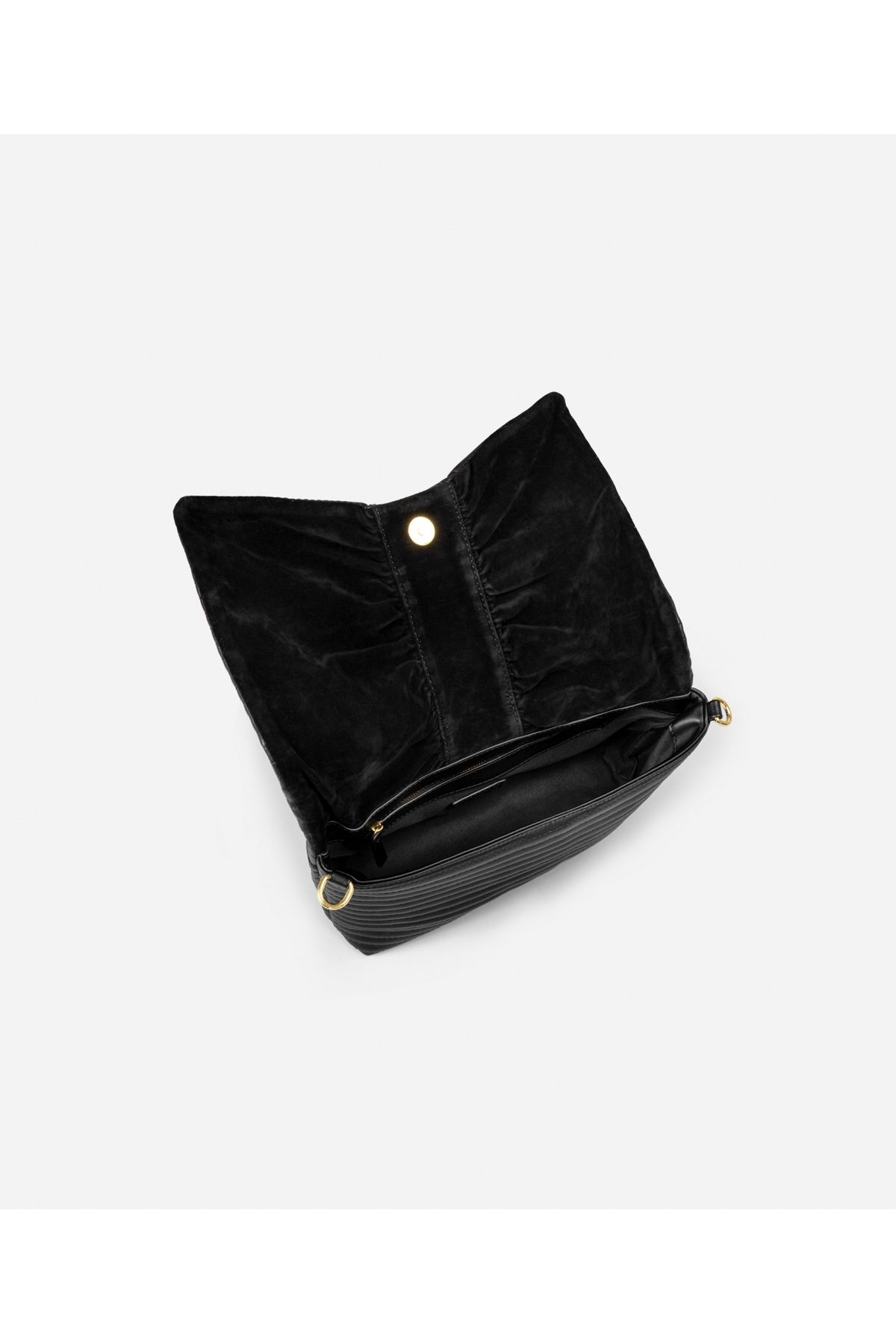 Deri görünümlü dikişli clutch