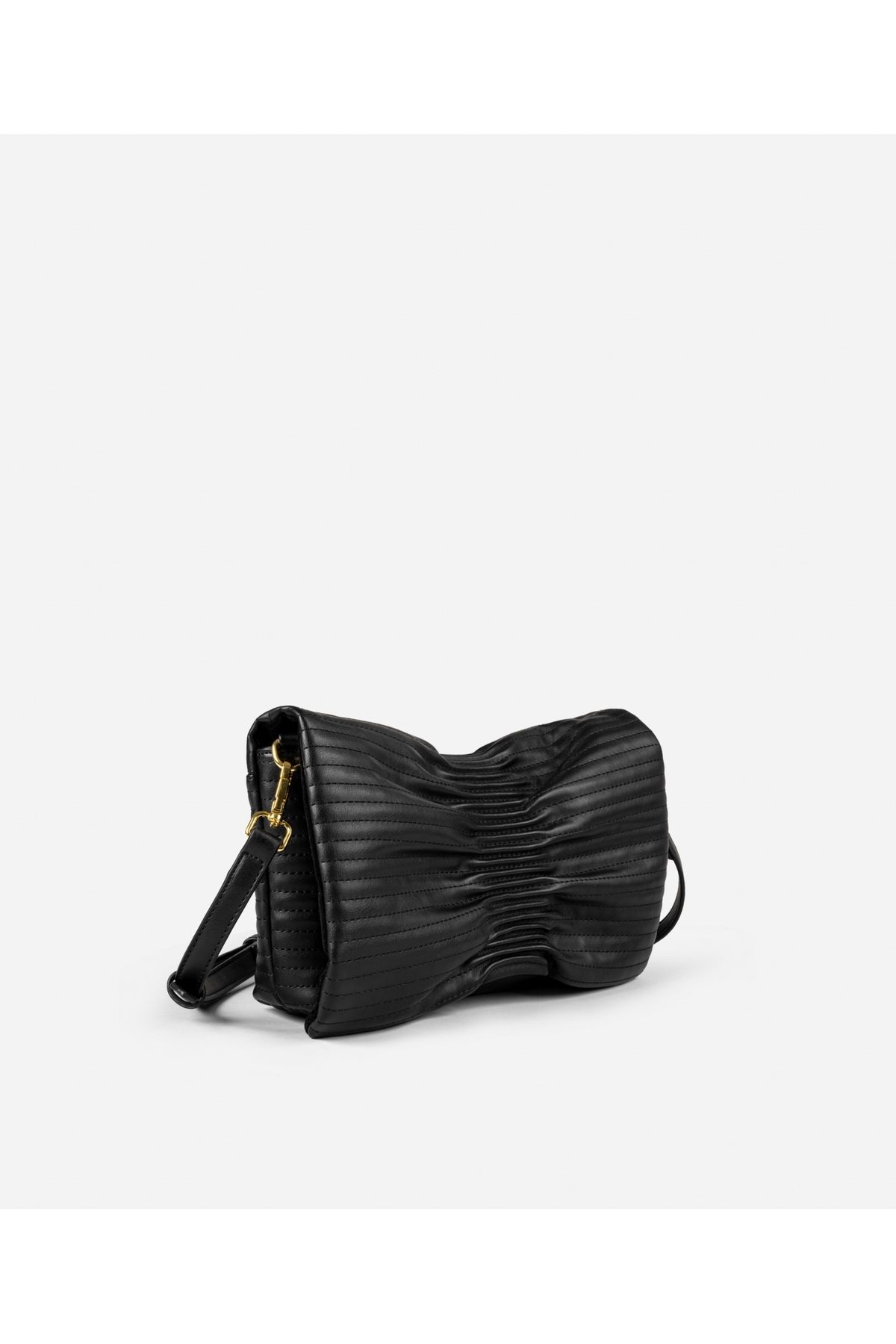 Deri görünümlü dikişli clutch