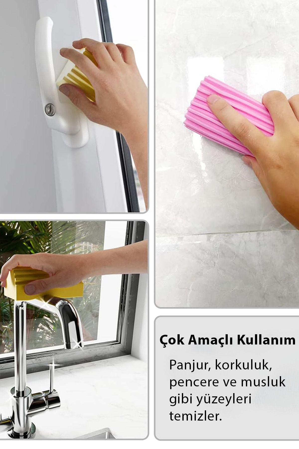 Sihirli Bulaşık Süngeri 3 Adet Bulaşık Tabak Tava Fırın Temizleme Süngeri Pratik Mutfak Banyo Bezi