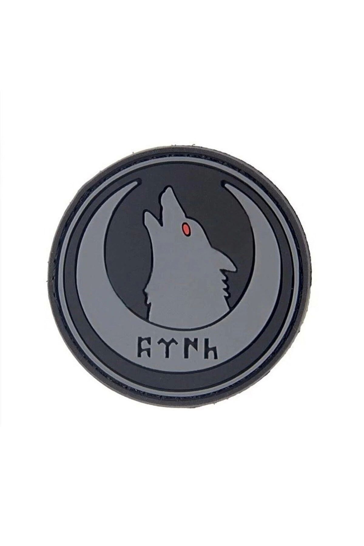 Hilal İçi Kurt Başı Silikon Patch Arma