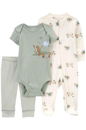 Erkek Bebek Tulum Body Pantolon Set 3'lü Paket Image 0