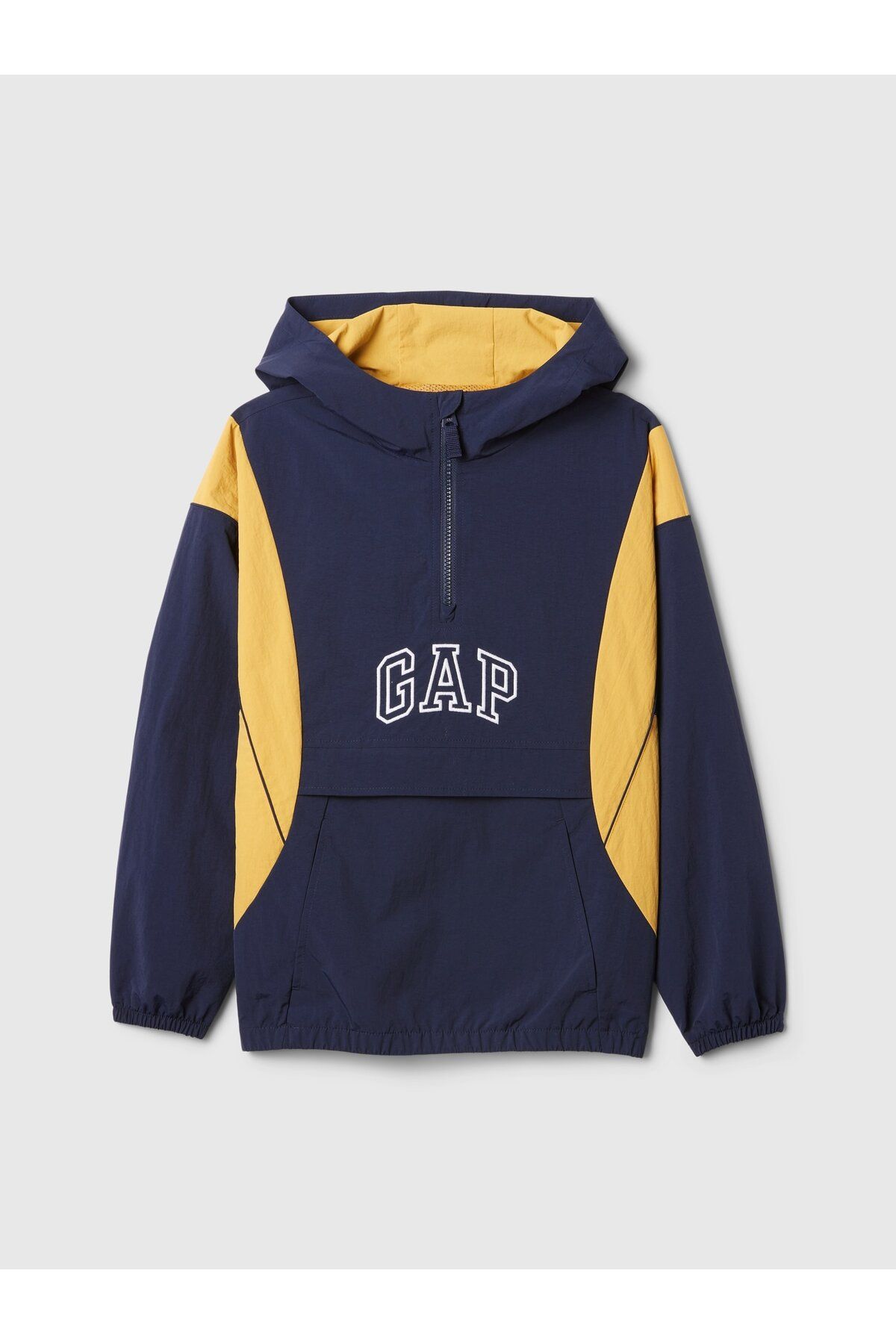 Erkek Çocuk Lacivert Gap Logo Geri Dönüştürülmüş Fermuarlı Anorak Ceket