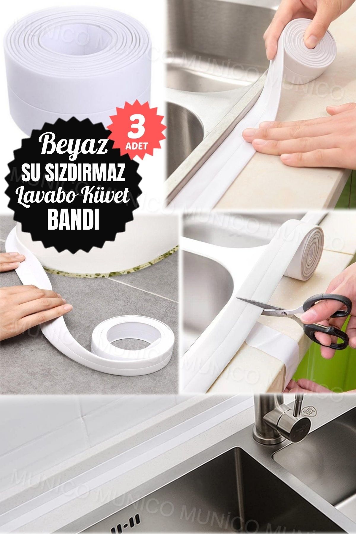 Mucuks 3 Adet SızdırmazlıkBandı Lavabo Bantı...