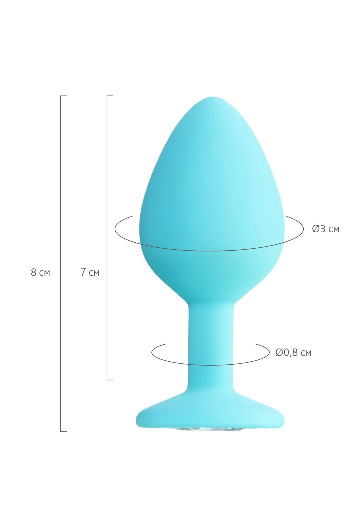 ToDo by Toyfa Brilliant anal kılıf, silikon, mavi, 8 cm, Ø 3 cm, 50 g