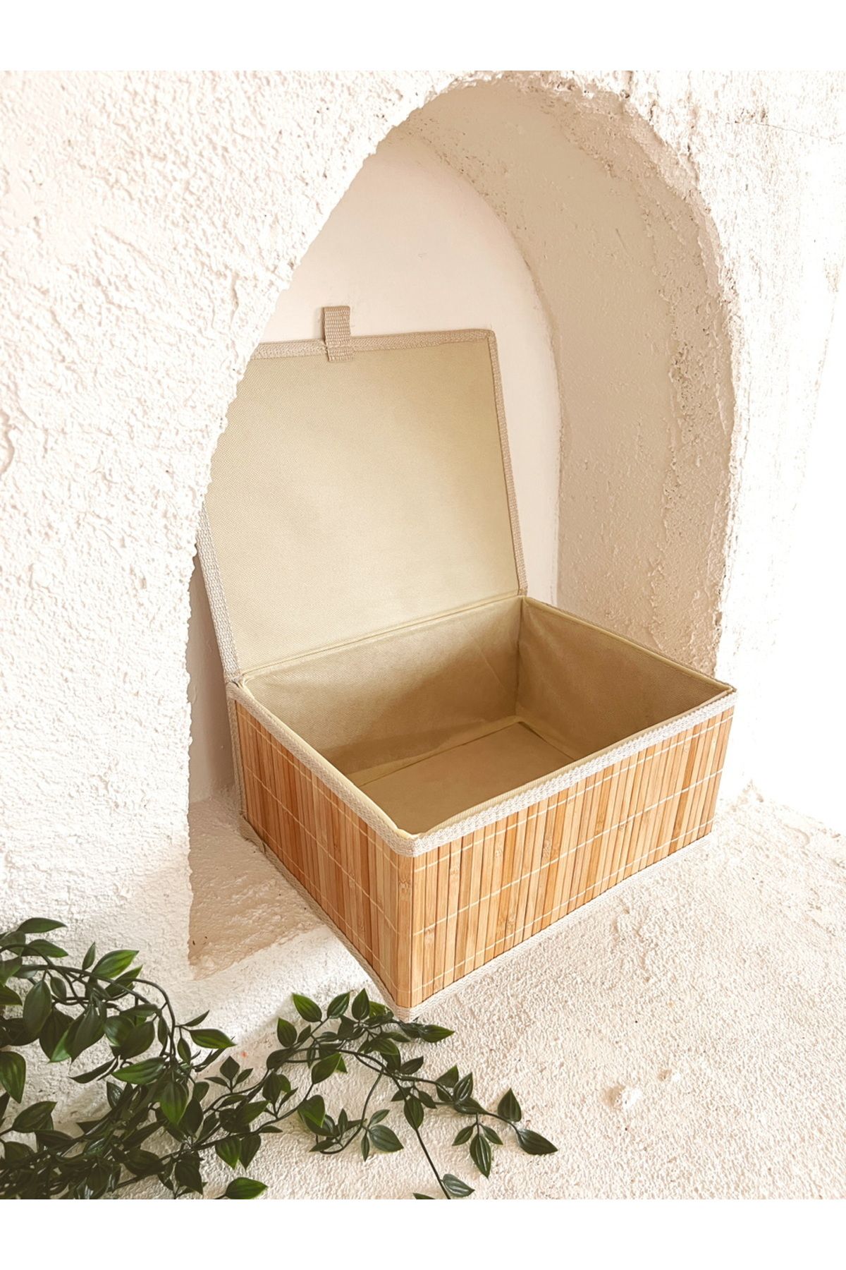 Bambu 35x27x16cm Çok Amaçlı Kapaklı Sepet/Düzenleyici/Organizer