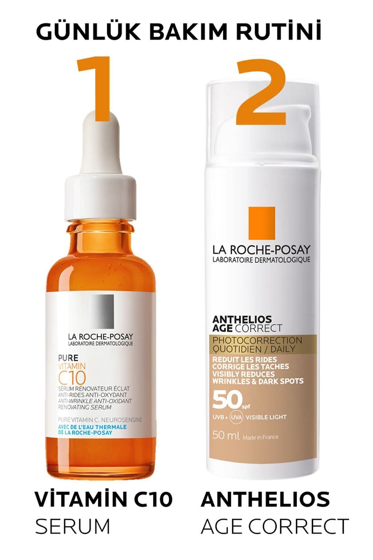 Anthelios Age Correct Spf50 Renkli Kapatıcı Özelliğe Sahip Yüz Güneş Kremi 50 ml