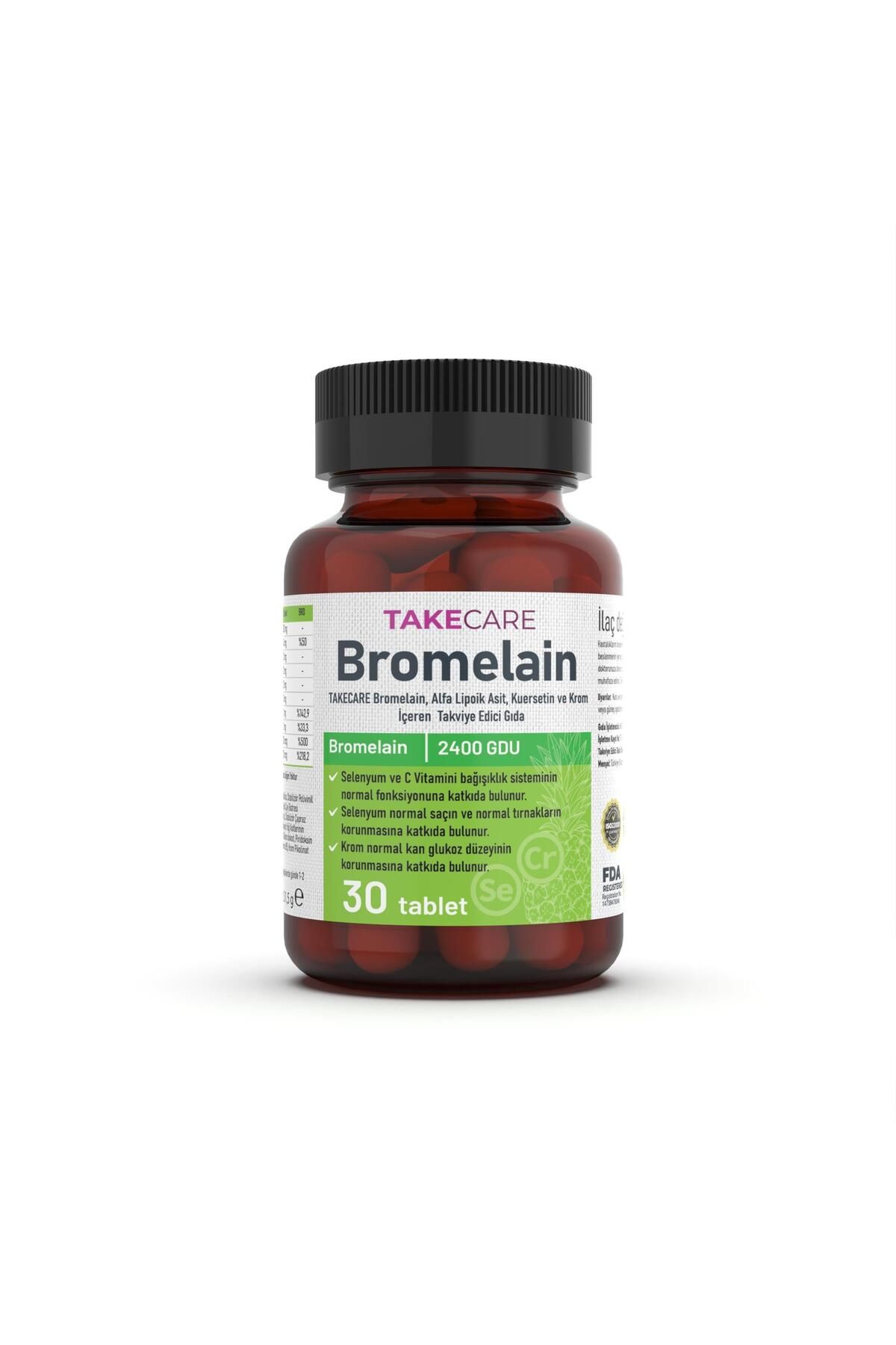 Bromelain, Alfa Lipoik Asit, Kuersetin Ve Krom Içeren Takviye Edici Gıda 30 Tablet