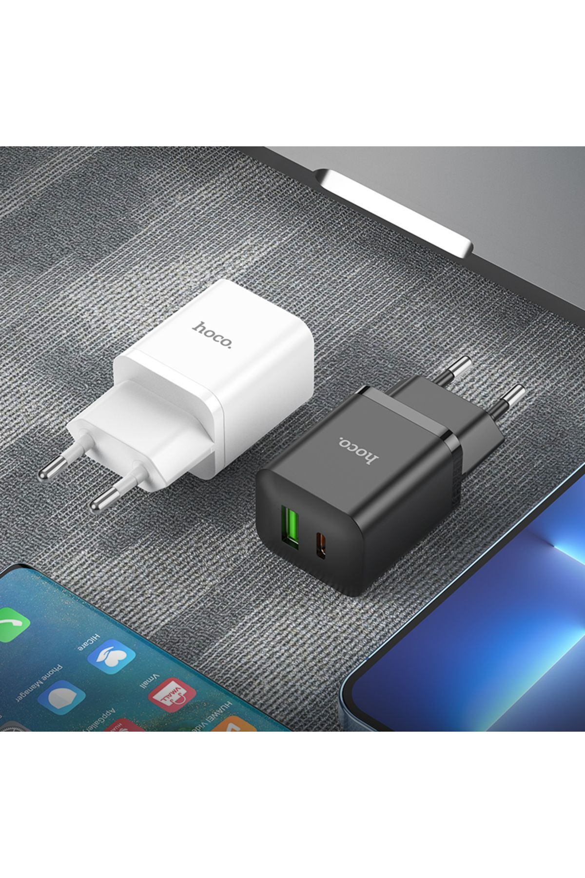 N28 Founder, tek Type-C 20W ve tek USB-A 18W Portlu Şarj Adaptörü - Premium Product