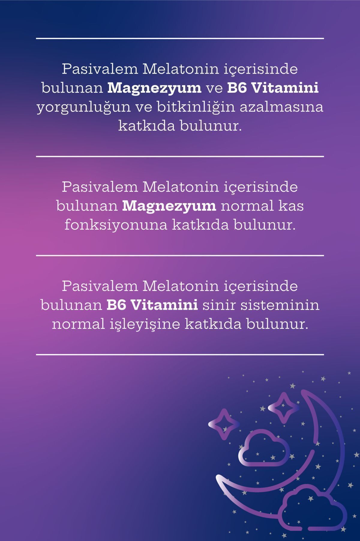 Pasivalem Melatonin (MELATONİN, PASİFLORA, VALERİAN, B6, MAGNEZYUM) 20 Tablet