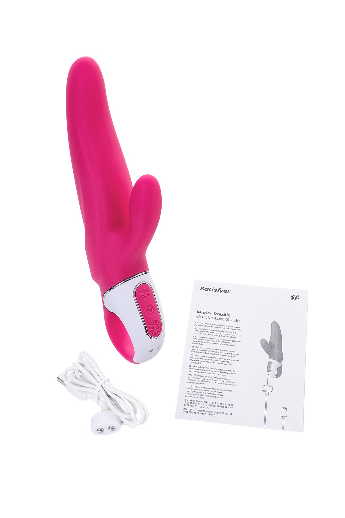 Satisfyer Vibratör Vibes MrGerçekçi Olmayan . Tavşan, Silikon, Kırmızı, 22,1 cm.