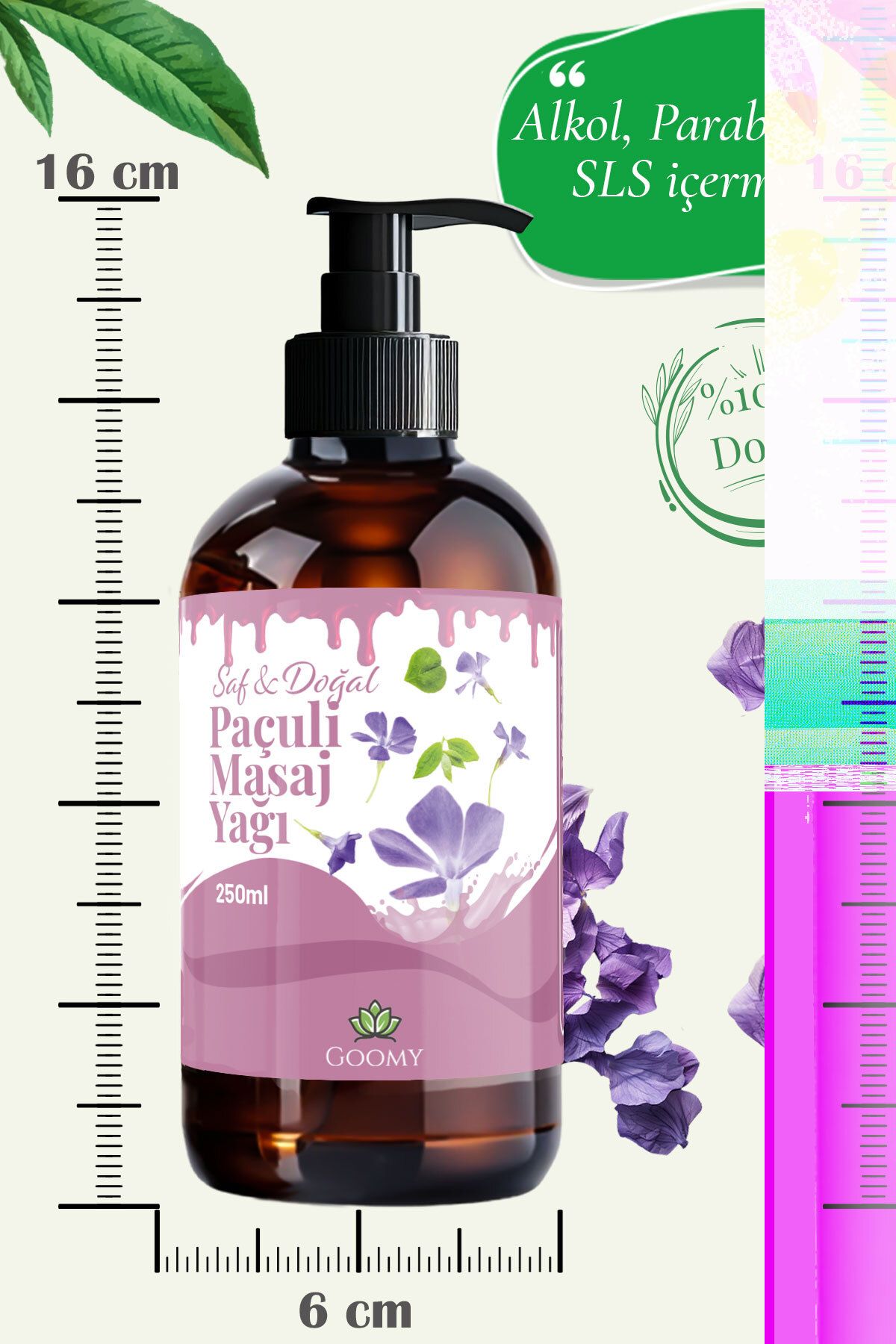 Doğal Paçuli Yağı Masaj Yağı Aromaterapi Spa Rahatlatıcı ve Nemlendirici 250 ml