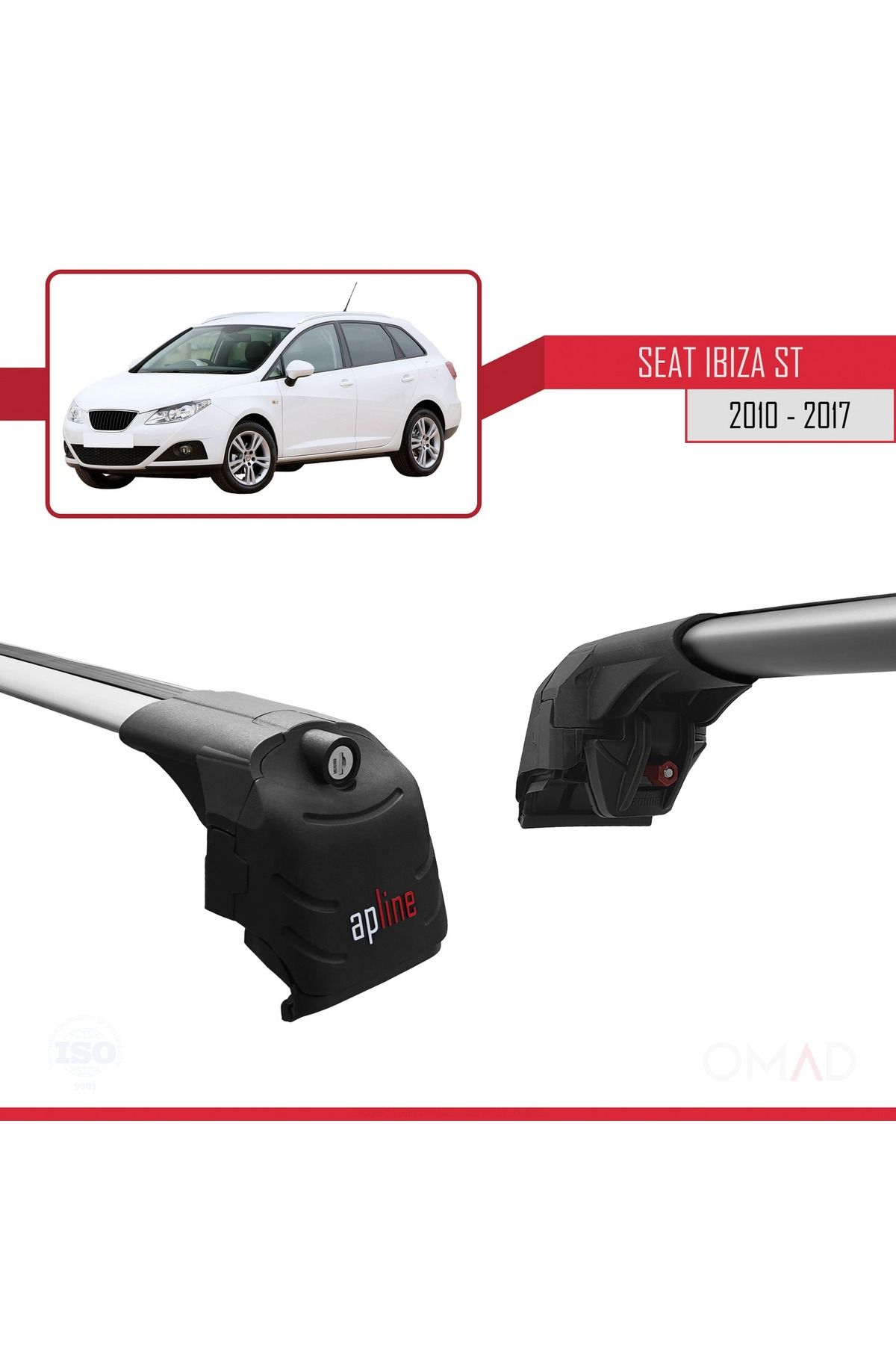 Seat Ibiza 4 (6J) ST 2010-2017 Arası ile Uyumlu ACE-2 Ara Atkı Tavan Barı Gri 2 Adet